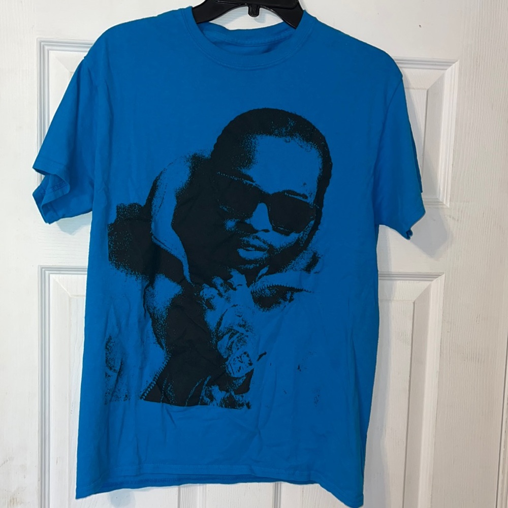 Pop Smoke tee - M - blue